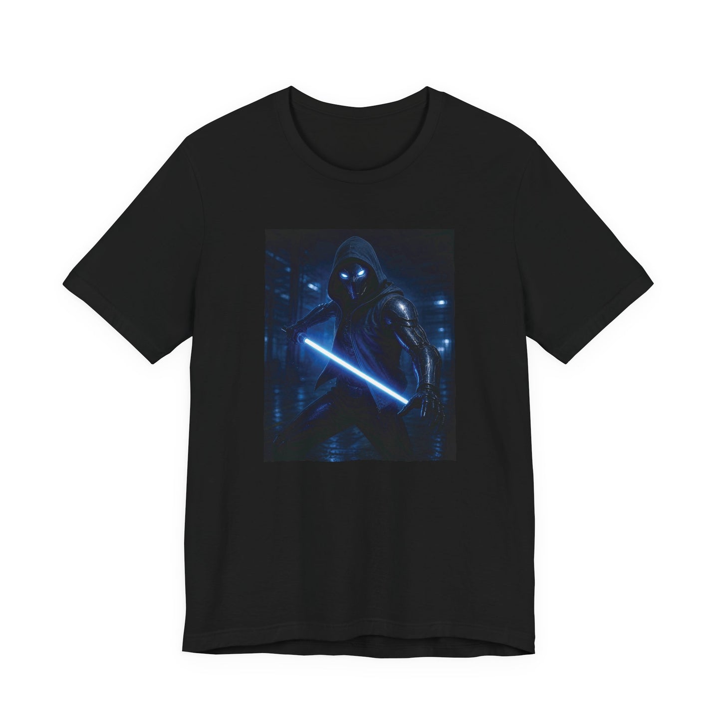 Humannoyed_b Tee — Neon Blue Sci‑Fi Graphic T‑Shirt
