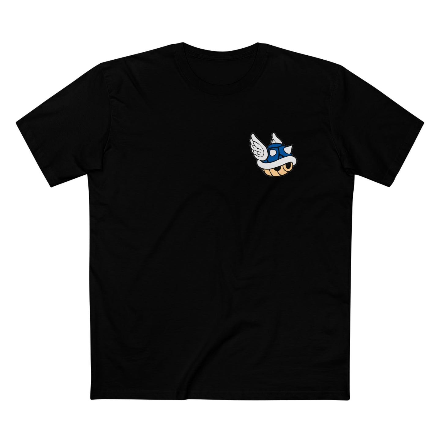 Retro Game Tee — Blue Turtle Shell Meme T-Shirt
