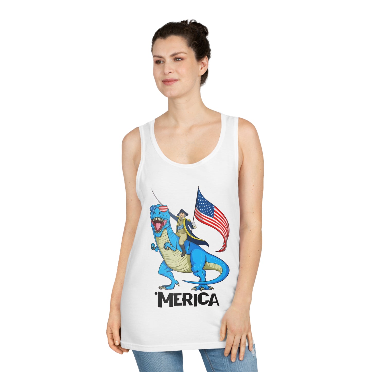 Patriotic Dinosaur Tank Top