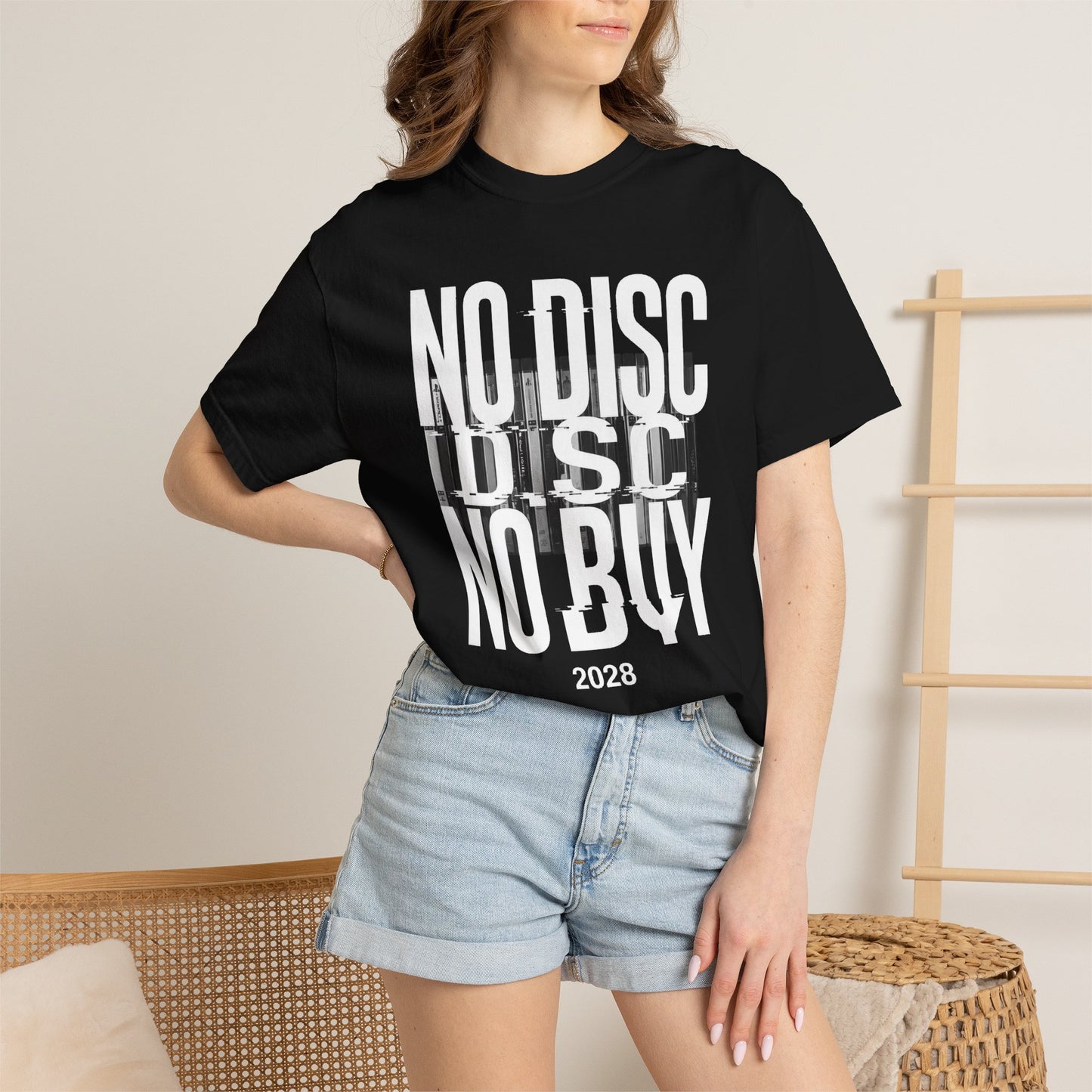 T-Shirt — "NO DISC NO BUY 2028" Graphic Tee