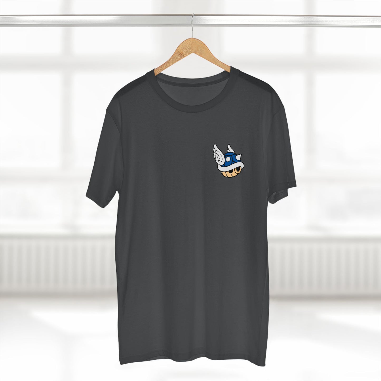 Retro Game Tee — Blue Turtle Shell Meme T-Shirt