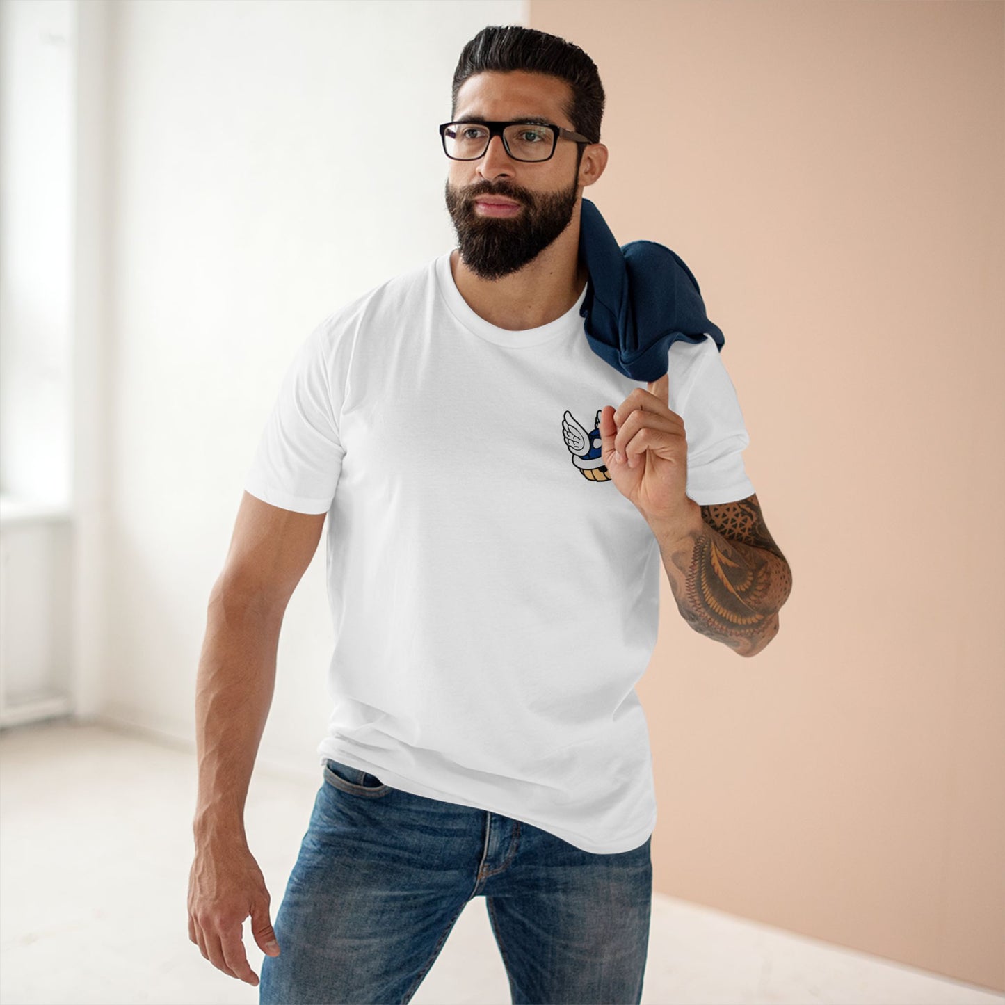 Retro Game Tee — Blue Turtle Shell Meme T-Shirt